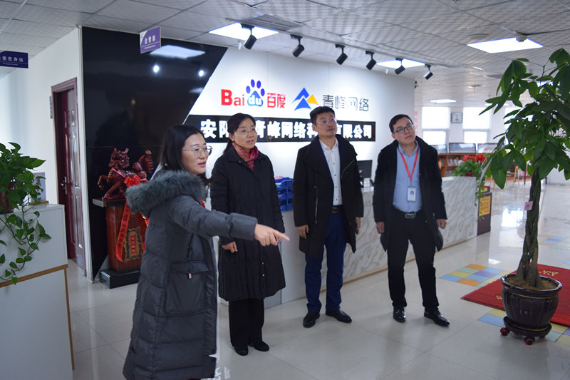 中共河南省委網(wǎng)信辦社評(píng)處處長李麗同志，中共安陽市委網(wǎng)信辦副主任、市互聯(lián)網(wǎng)行業(yè)黨委書記王曉萌同志蒞臨安陽青峰網(wǎng)絡(luò)參觀指導(dǎo)！